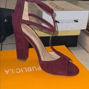 Maroon straps heels